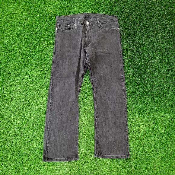LEVIS 514 Straight Jeans 37x29 Faded Black Gray - Picture 1 of 16